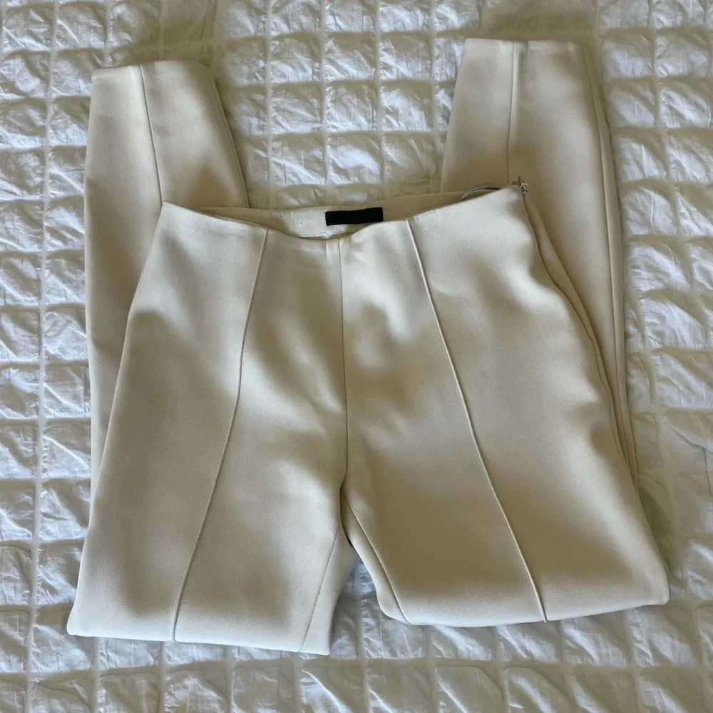The Row beige off white  structured tailored crop pants